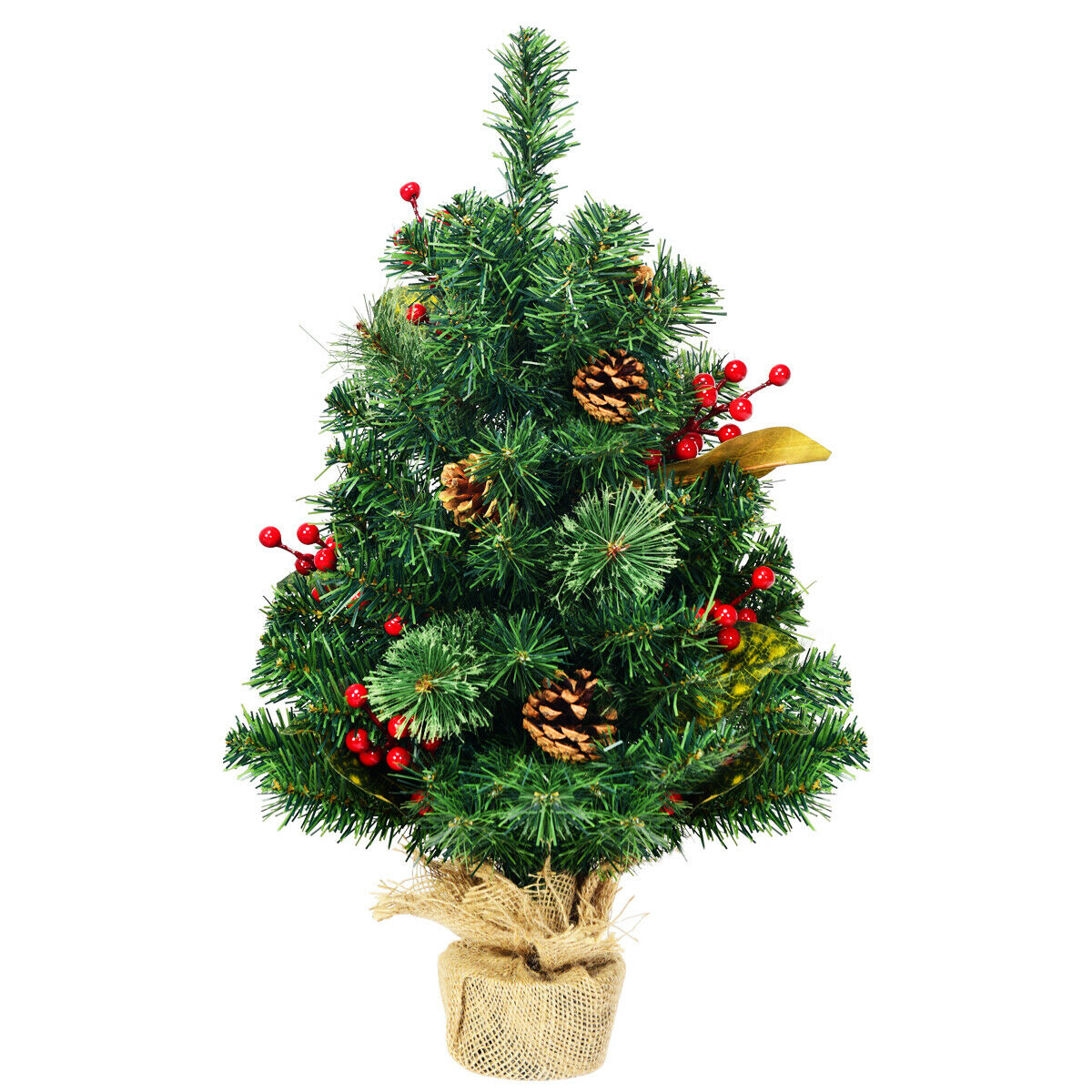 60 Cm Artificial Tabletop Christmas Tree with Pine Cones