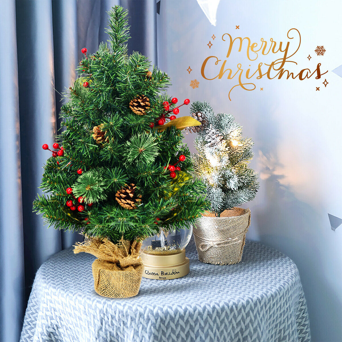 60 Cm Artificial Tabletop Christmas Tree with Pine Cones