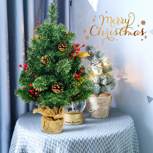 60 Cm Artificial Tabletop Christmas Tree with Pine Cones