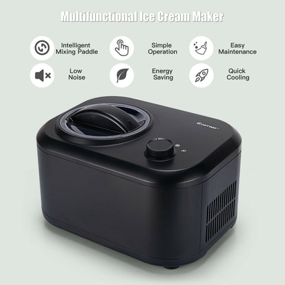 Automatic Electric Ice Cream Maker with 3 Modes-Black