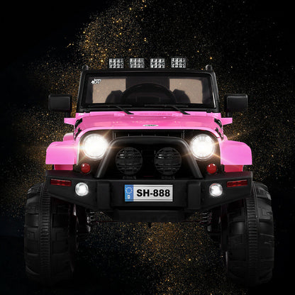 12V Kid's Ride on Truck Electric Vehicle with Light & Music-Pink