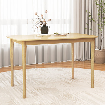 120 cm Wooden Dining Table with Rubber Wood Supporting Legs-Natural
