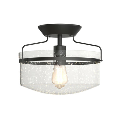 Retro Styled Ceiling Lamp with Seeded Glass Shade (E27 Bulb)