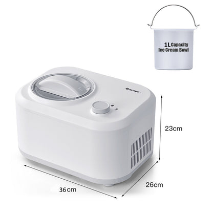 Automatic Electric Ice Cream Maker with 3 Modes-White