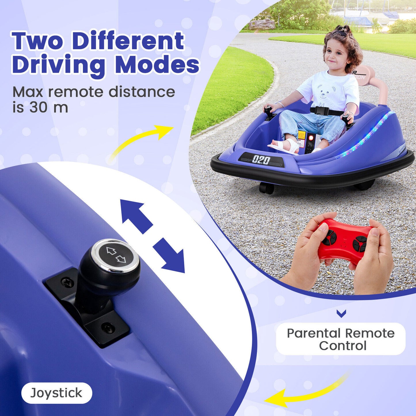 Electric Bumper Car with Remote Control-Purple