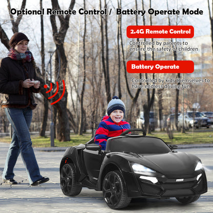 12V Electric Kids Car wth 2.4G Remote Control and Spring Suspension-Black