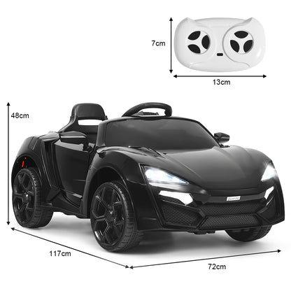 12V Electric Kids Car wth 2.4G Remote Control and Spring Suspension-Black