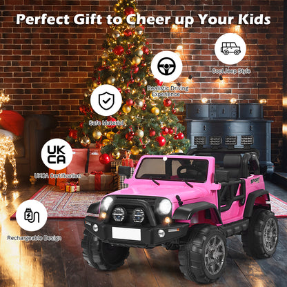 12V Electric Kids Ride On Truck with Remote Control-Pink