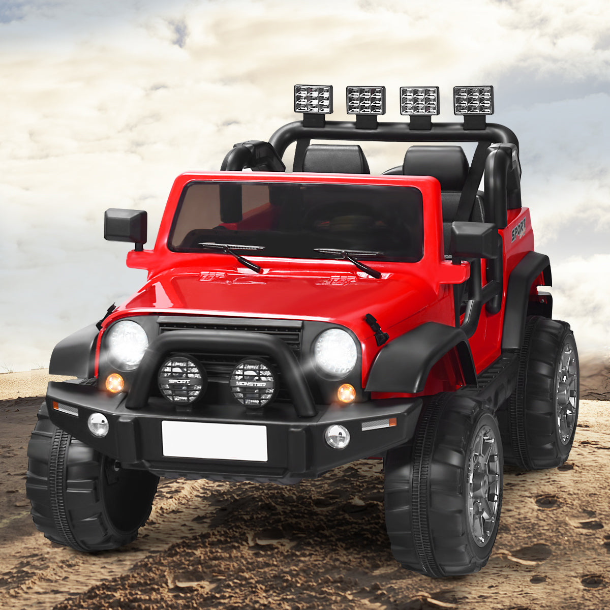 12V Electric Kids Ride On Truck with Remote Control-Red