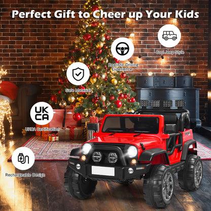 12V Electric Kids Ride On Truck with Remote Control-Red