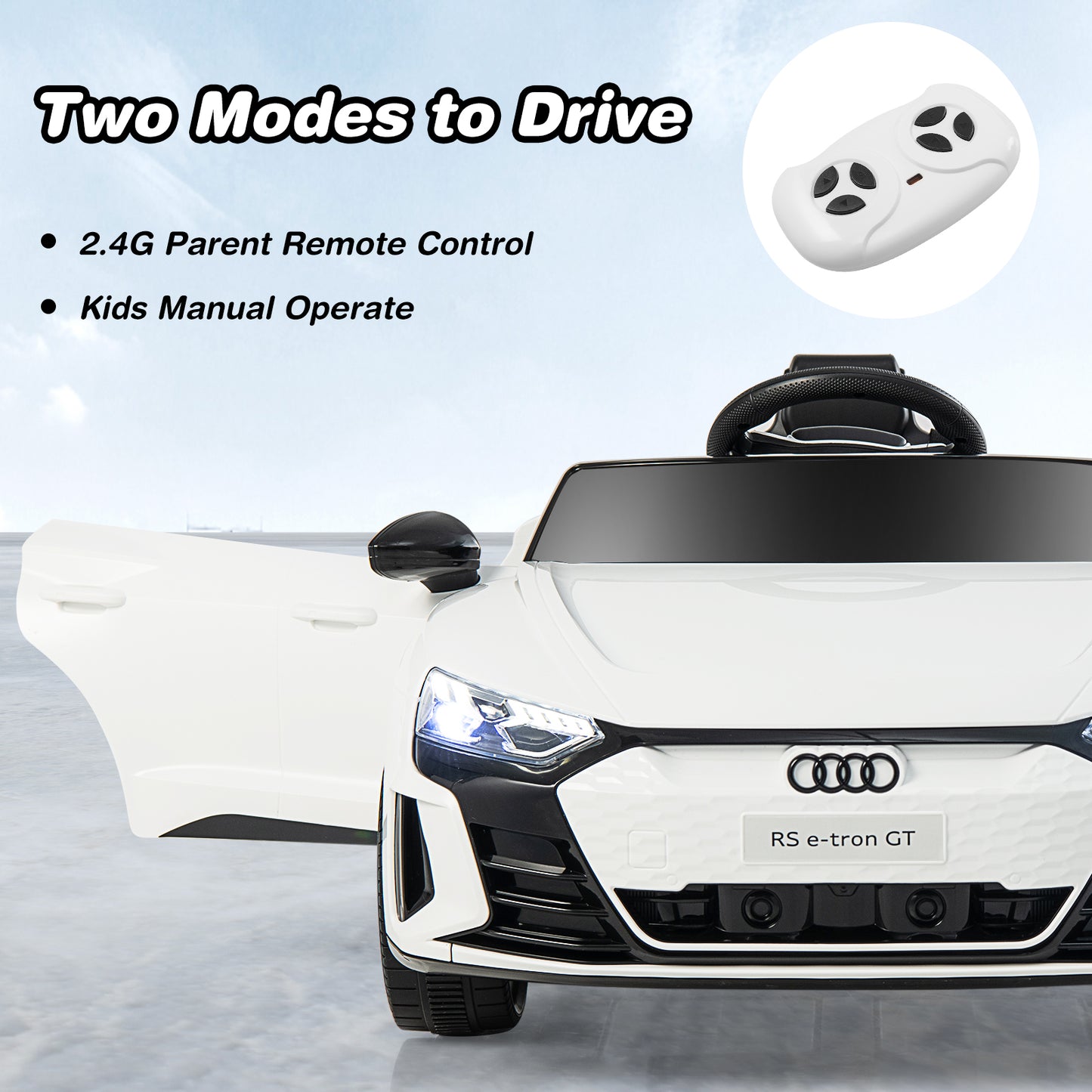 12V Audi Licensed Electric Kids Ride On Car with Remote Control-White