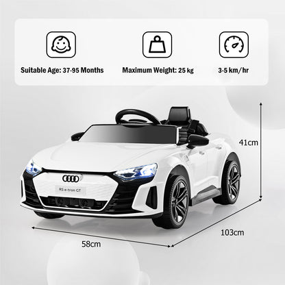 12V Audi Licensed Electric Kids Ride On Car with Remote Control-White