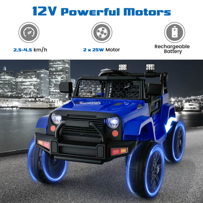 12V Kids Ride on Car with Remote Control and Music-Navy