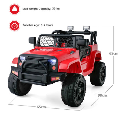 12V Kids Ride on Car with Remote Control and Music-Red