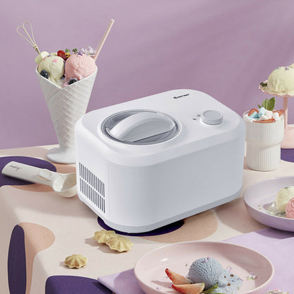 Automatic Electric Ice Cream Maker with 3 Modes-White