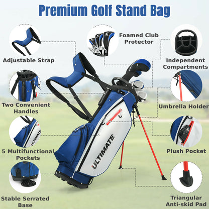 Set 10 Pieces Men's Complete Golf Clubs Package