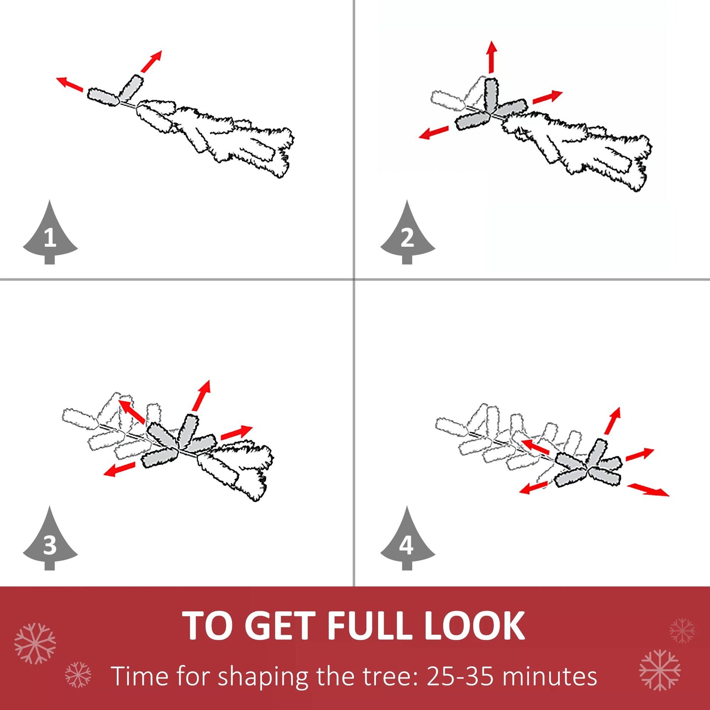 HOMCOM 5ft Prelit Christmas Tree Artificial Tree Warm White LED Light Holiday Home Xmas Decoration, Green