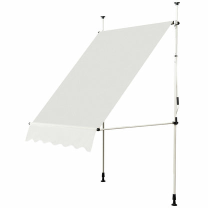 Retractable Outdoor Patio Garden Sun Shade-White