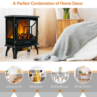 1800W Freestanding Indoor Electric Space Heater-Black