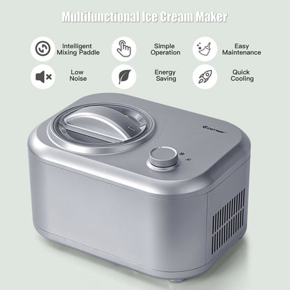 Automatic Electric Ice Cream Maker with 3 Modes-Silver