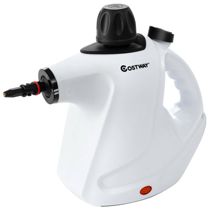Multi-Purpose Portable Electric Steam Cleaner with 9 Accessories-White