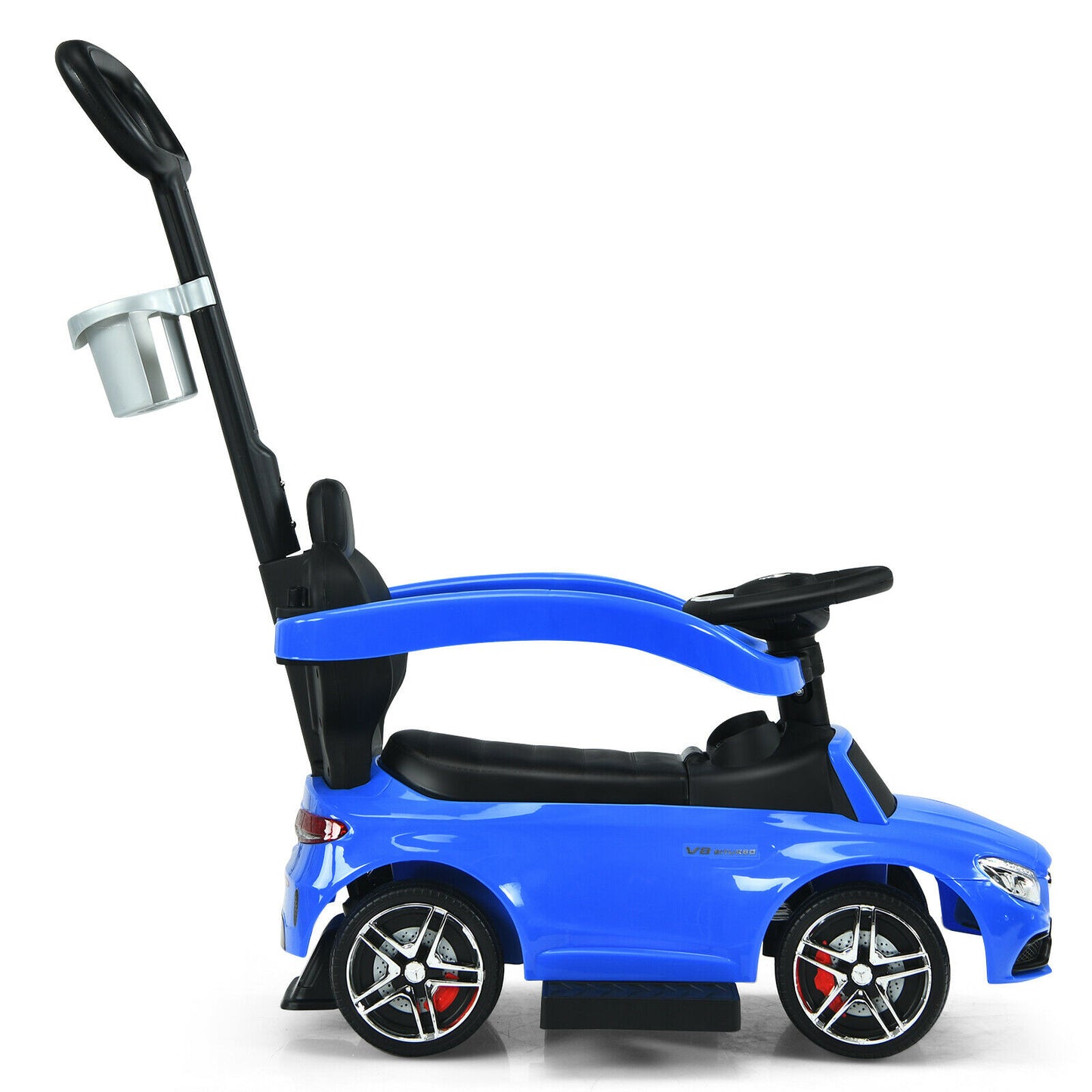 3 in 1 Ride on Push Car Licensed Mercedes Benz Car Slider Walker-Blue