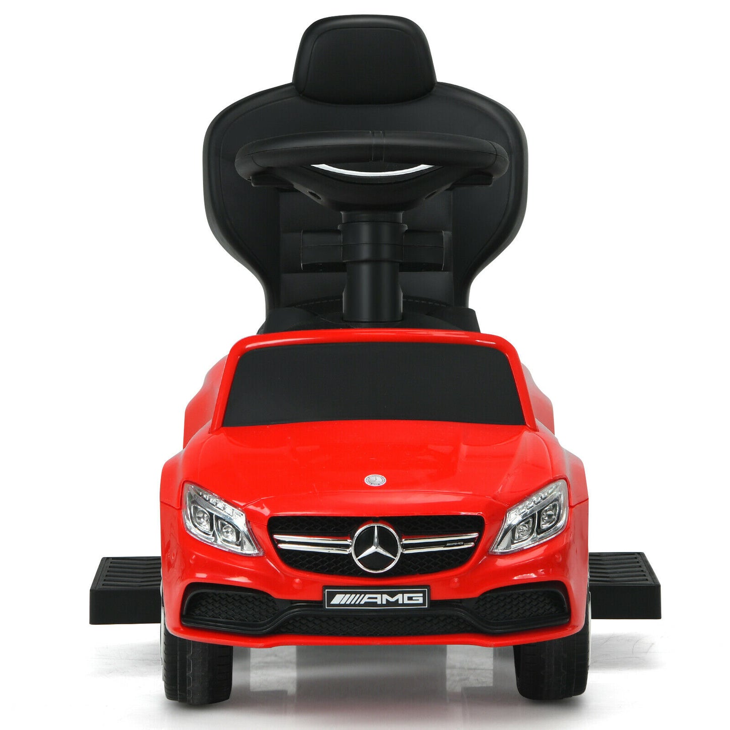 3 in 1 Ride on Push Car Licensed Mercedes Benz Car Slider Walker-Red
