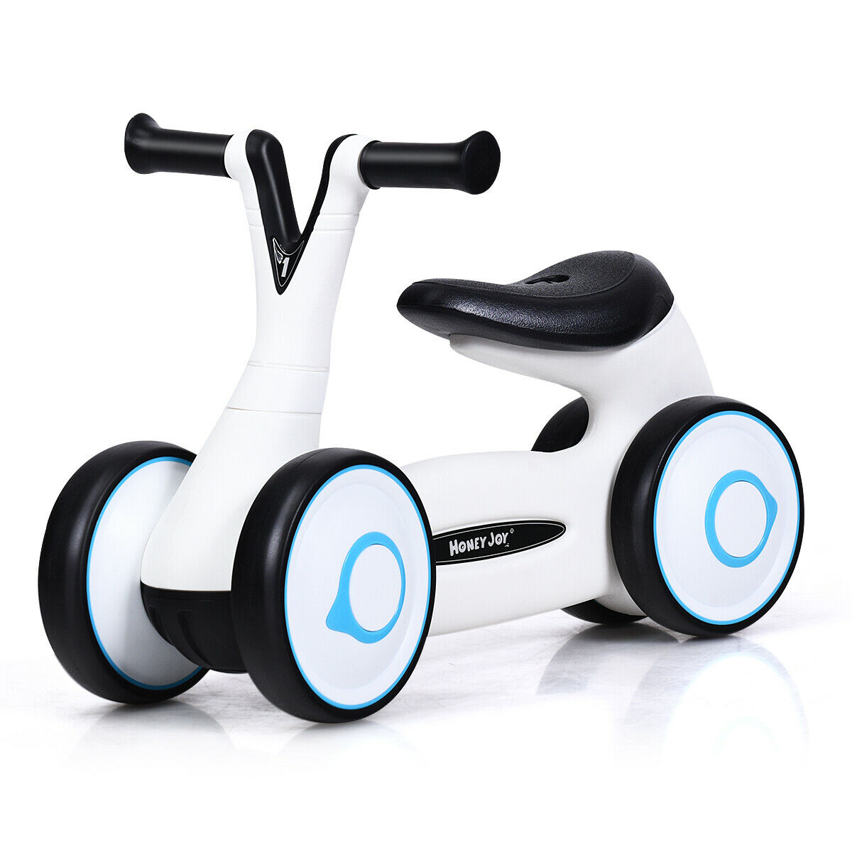 Baby Walker Kids Toddler Balance Bike Toy 4 Wheels-White
