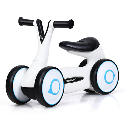 Baby Walker Kids Toddler Balance Bike Toy 4 Wheels-White