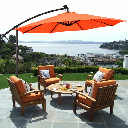 3m Cantilever Garden Parasol with LED Lights-Orange