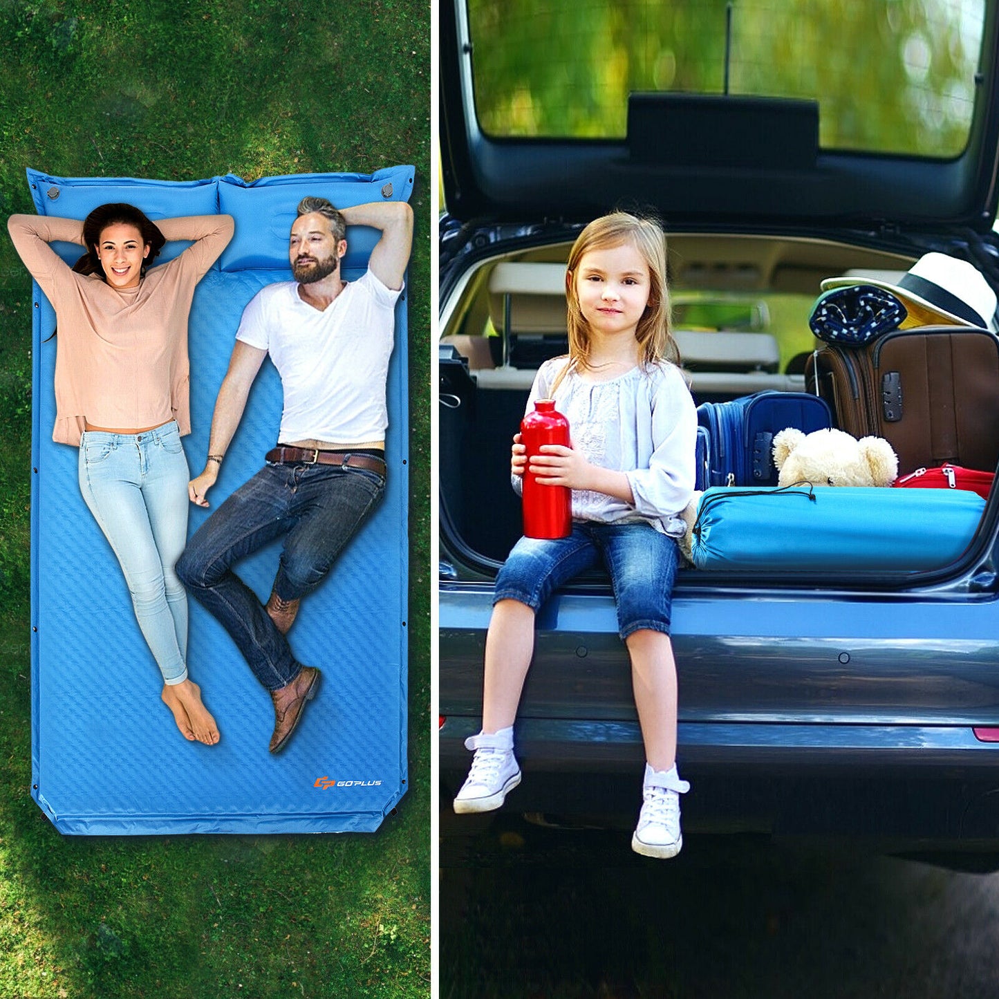 Double Sized Self Inflating Pillow / Camping Mattress with Bag