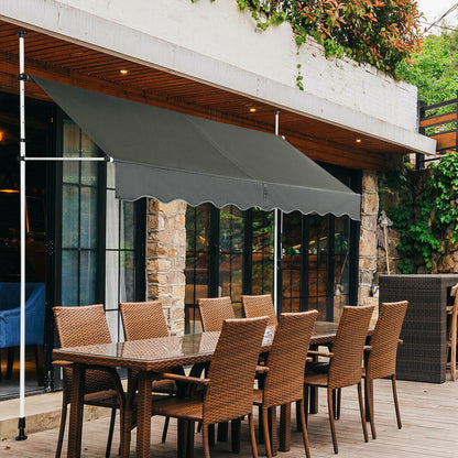 Retractable Outdoor Patio Garden Sun Shade Shelter Beige-Gray