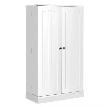 2-Door Pantry Cabinet with 6 Adjustable Shelves-White