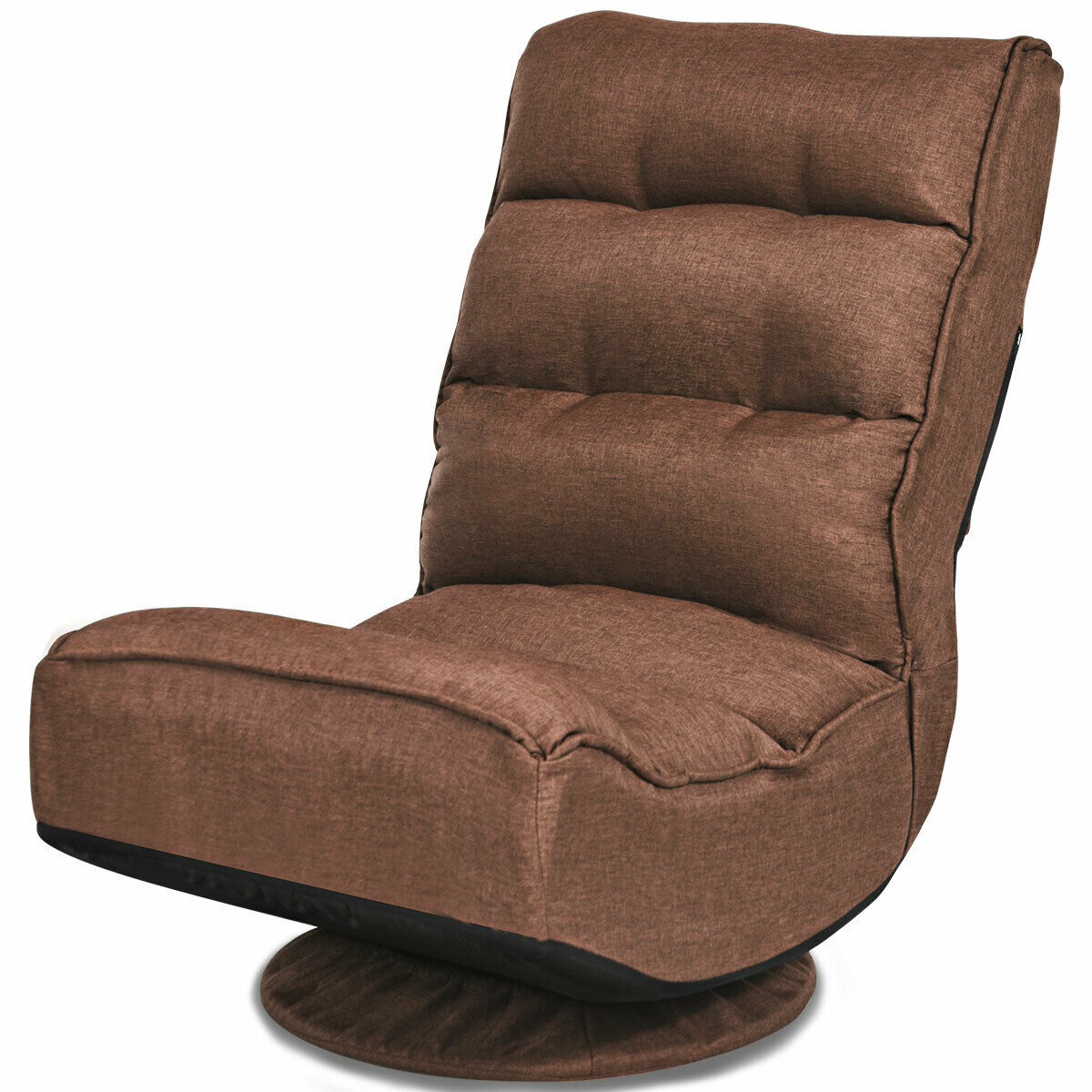 Folding Sofa Lazy Lounge Floor Chair Adjustable 360°-Coffee