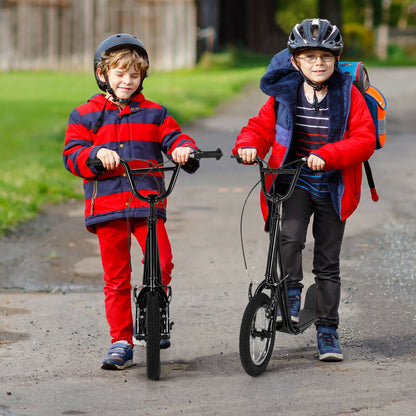 Children's Urban Scooter with Dual Hand Brakes and Adjustable Handlebar-Black