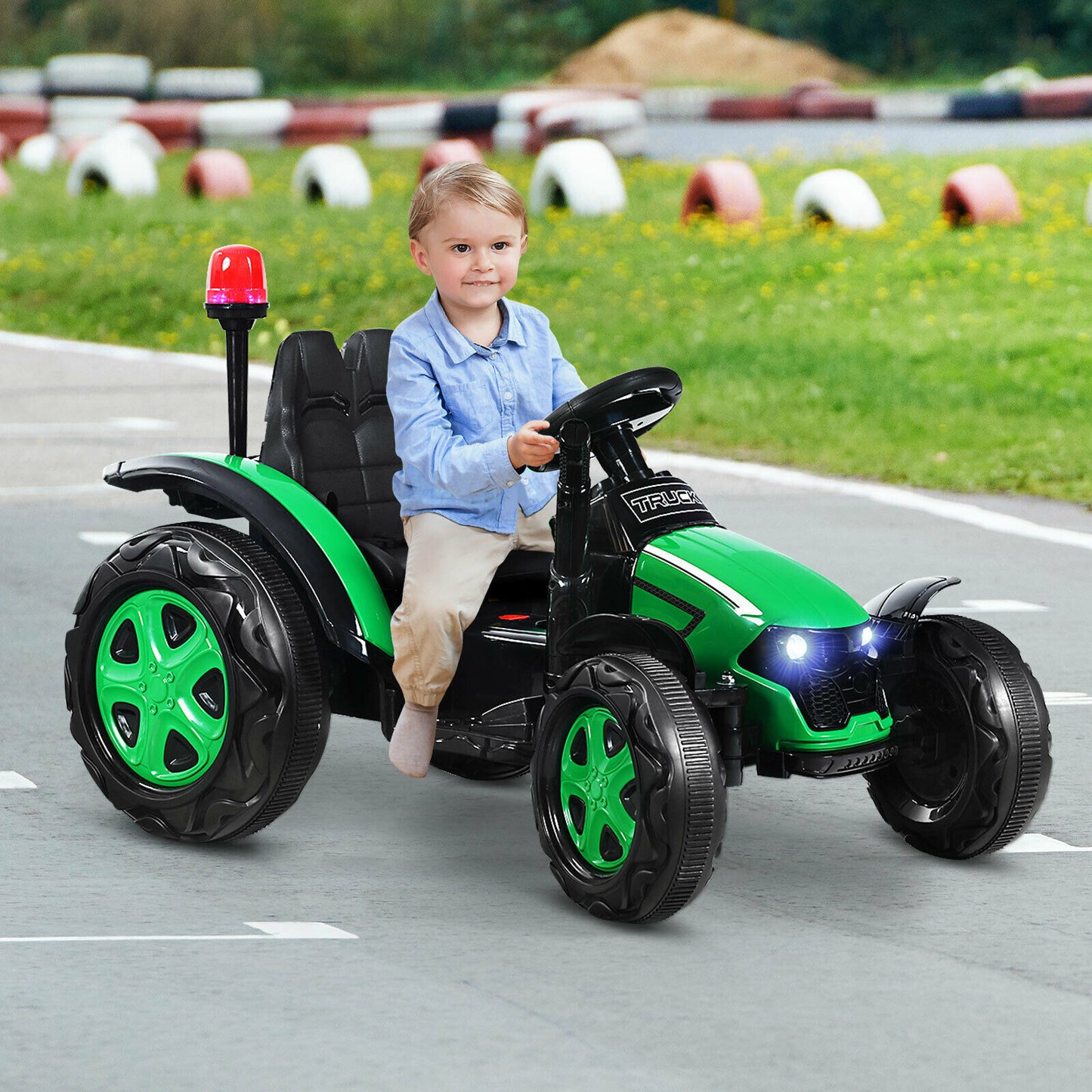 12V Kids Ride On Tractor Electric Car with Remote Control-Green