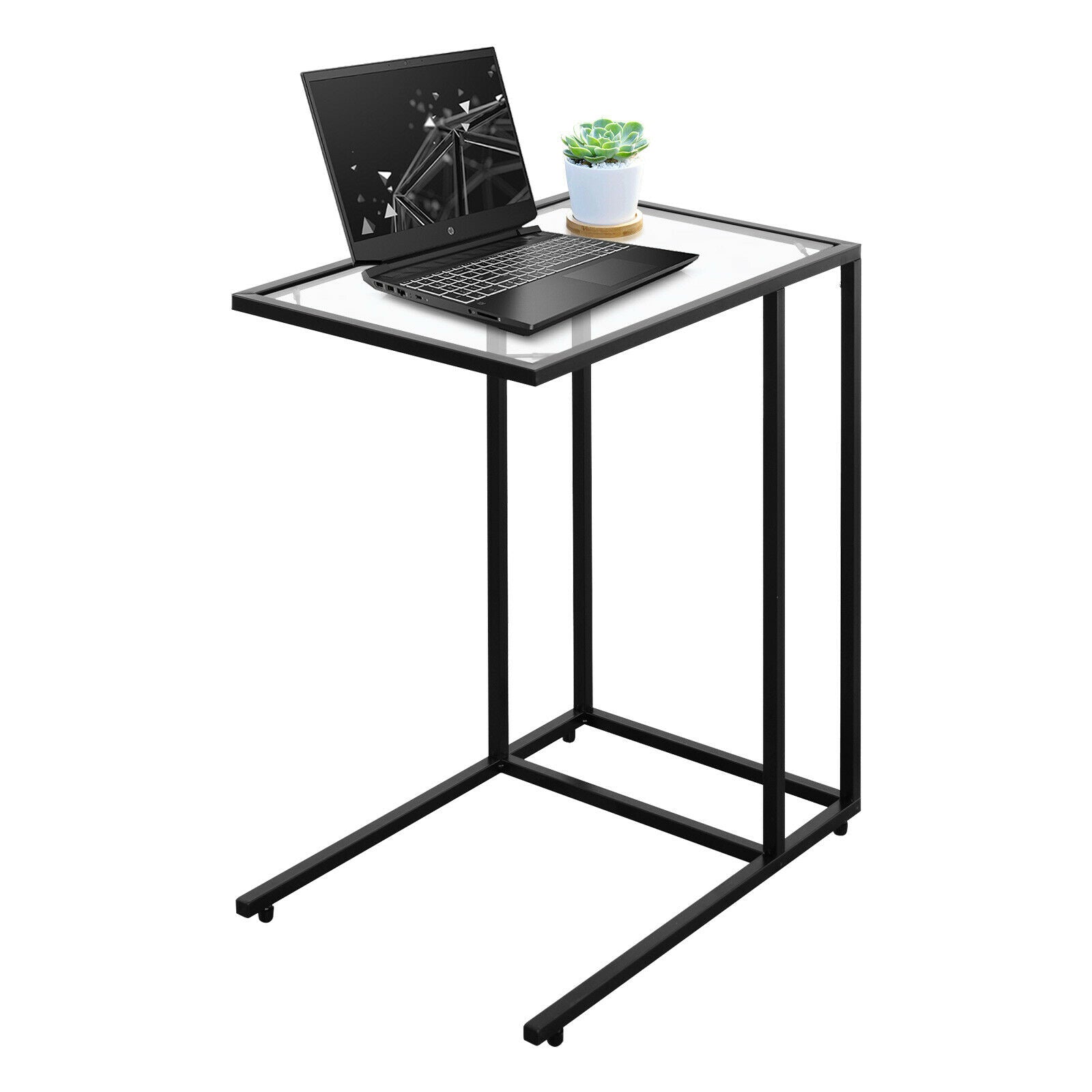 C-Shaped Industrial Sofa Side End Table