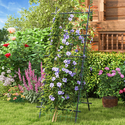 187cm Tall Garden Trellis Vertical Plant Support Stand with Netting-Black