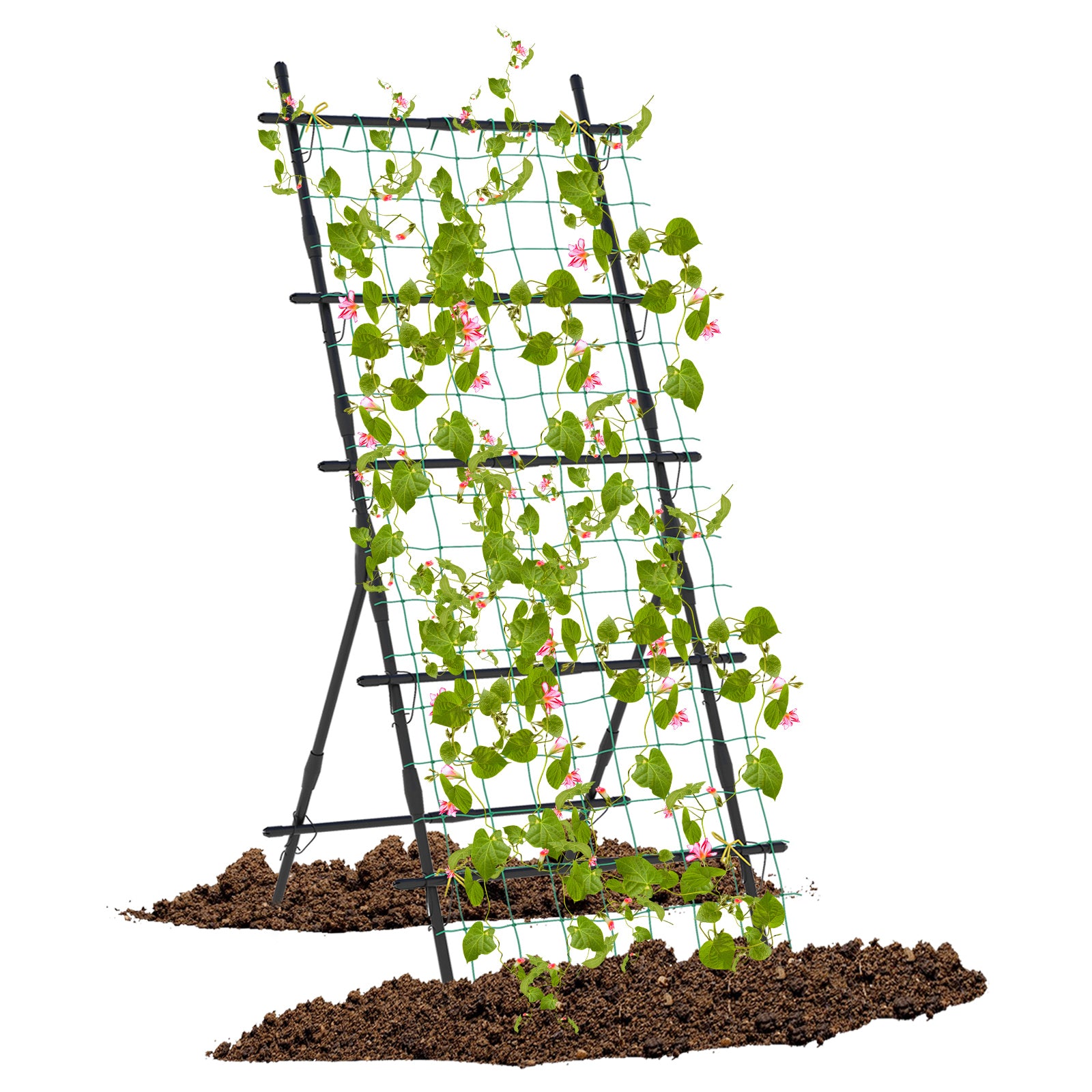 187cm Tall Garden Trellis Vertical Plant Support Stand with Netting-Bl ...