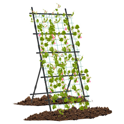 187cm Tall Garden Trellis Vertical Plant Support Stand with Netting-Black