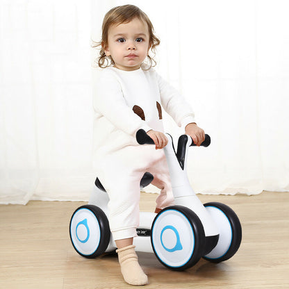 Baby Walker Kids Toddler Balance Bike Toy 4 Wheels-White