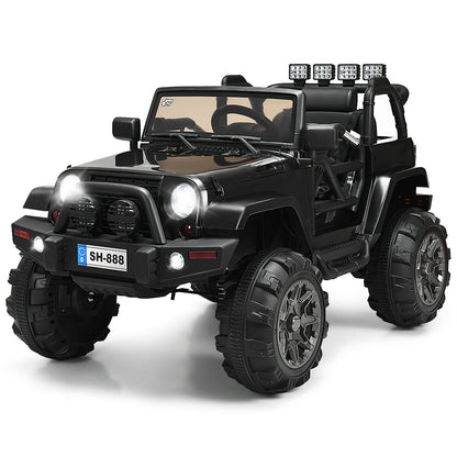 12V Kid's Ride on Truck Electric Vehicle with Light & Music-Black