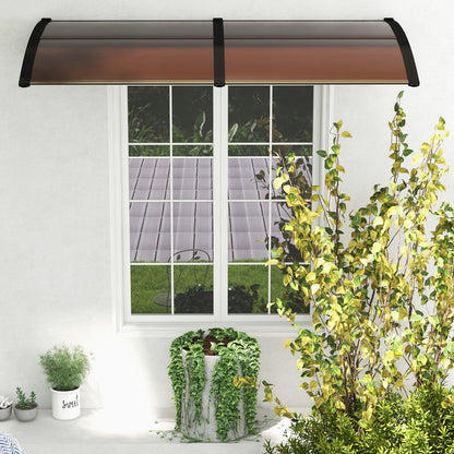 199 x 98 CM Window Door Awning Canopy-Brown