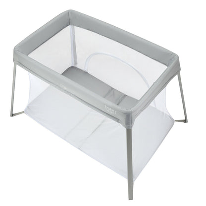 Lightweight Folding Playpen with Zipper Access Door-Silver