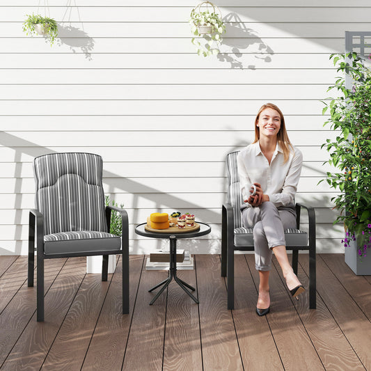 Outsunny Three-Piece Reclining Chair Set - Grey