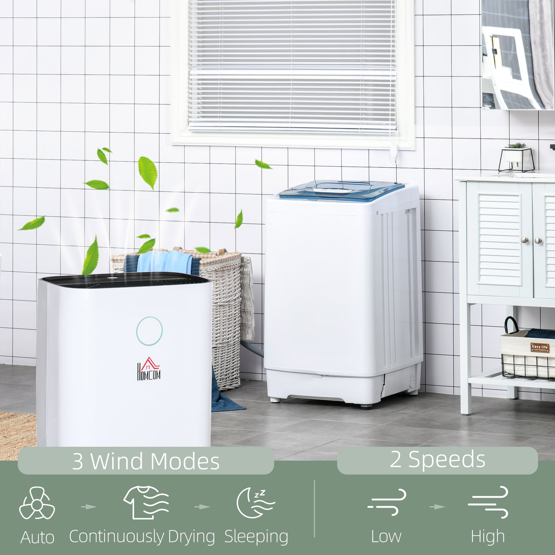 HOMCOM 16L/Day 4000ML Portable Quiet Dehumidifier for Home Laundry Room Bedroom Basement, Electric Moisture Air De-Humidifier with 3 Modes