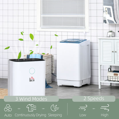 HOMCOM 16L/Day 4000ML Portable Quiet Dehumidifier for Home Laundry Room Bedroom Basement, Electric Moisture Air De-Humidifier with 3 Modes