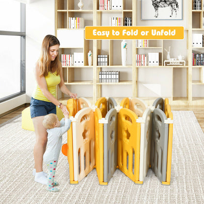 Foldable Baby Playpen Activity Centre with Toys & Safety Lock