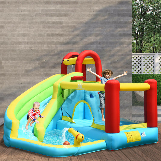 Inflatable Bouncy Water Castle with Slide and Water Gun