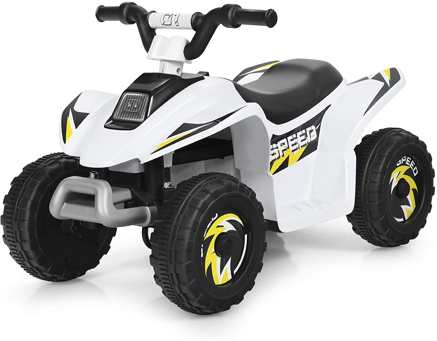 6V Battery Powered Ride on Quad Bike ATV Electric Mini Vehicle Car For Toddler-White